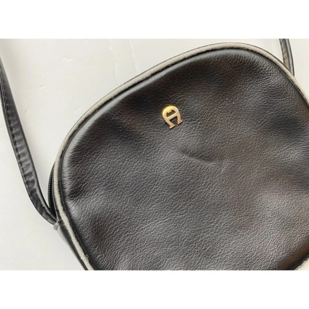 Etienne Aigner • Black Leather-Style Crossbody Purse - Picture 3 of 6